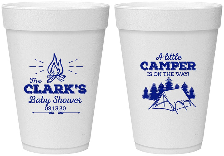 Personalized Baby Shower 16 oz Foam Cups - Little Camper | 90129