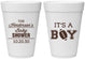 Personalized Baby Shower 16 oz Foam Cups - Football | 90142