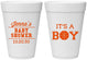 Personalized Baby Shower 16 oz Foam Cups - Basketball Its A Boy | 90144