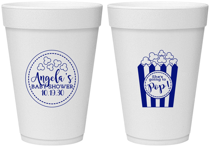 Personalized Baby Shower 16 oz Foam Cups - Shes Going To Pop | 90159
