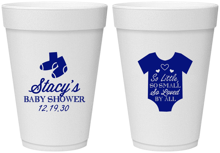 Personalized Baby Shower 16 oz Foam Cups - Loved By All | 90188