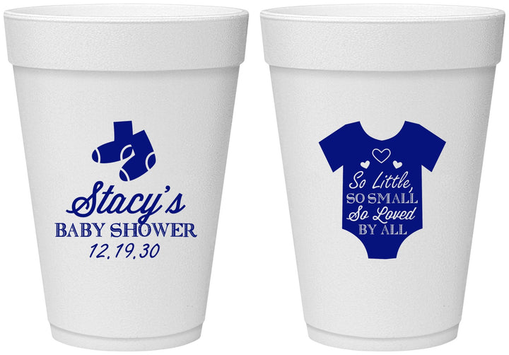 Personalized Baby Shower 16 oz Foam Cups - Loved By All | 90188