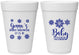 Personalized Baby Shower 16 oz Foam Cups - Christmas Snowflakes | 90192