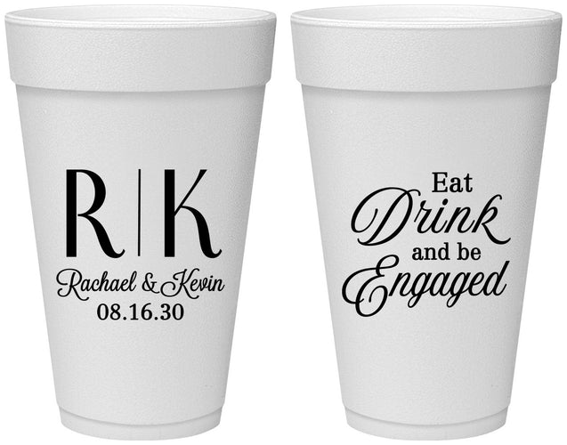 Personalized Engagement 20 oz Foam Cups - Eat Drink Be Engaged | 10000