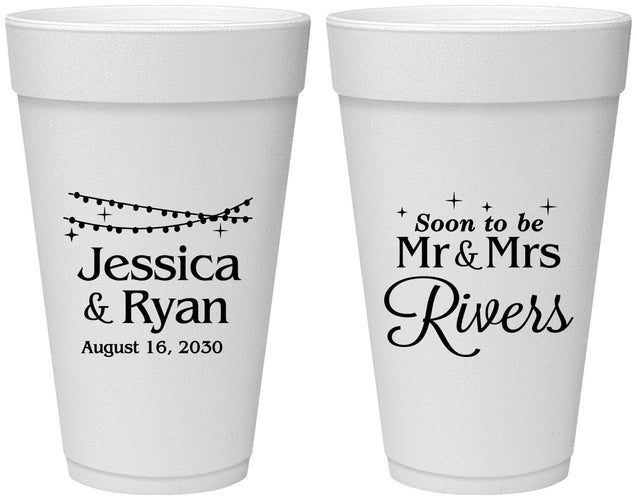 Personalized Engagement 20 oz Foam Cups - Soon To Be Mr And Mrs | 10008