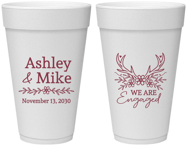 Personalized Engagement 20 oz Foam Cups - We Are Engaged | 10009