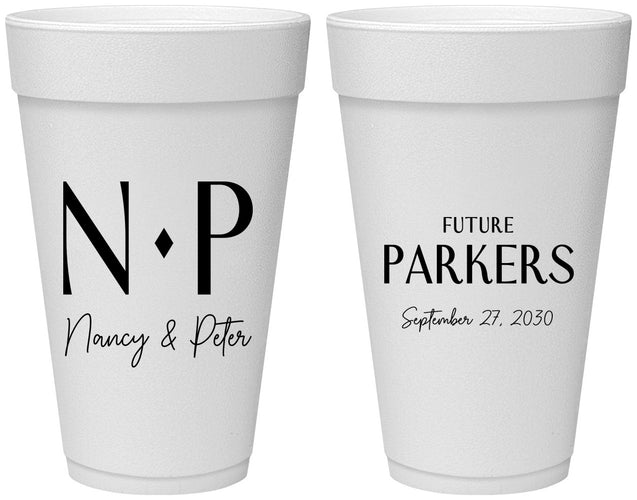 Personalized Engagement 20 oz Foam Cups - Future | 10010