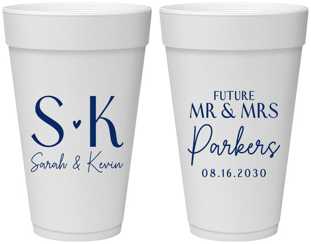 Personalized Engagement 20 oz Foam Cups - Future Mr And Mrs | 10012