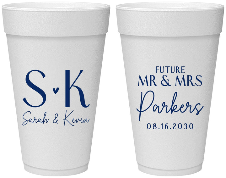 Personalized Engagement 20 oz Foam Cups - Future Mr And Mrs | 10012
