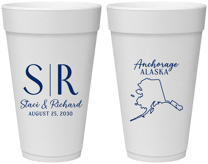 Personalized Wedding 20 oz Foam Cups - Alaska | 101