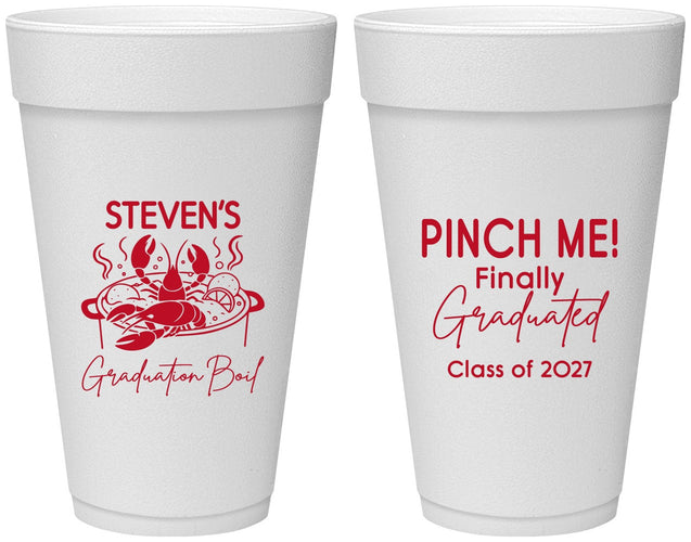 Personalized Graduation 20 oz Foam Cups - Class Of 2027 Crawfish Boil | 130004