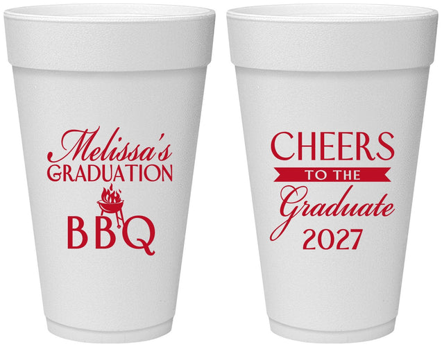 Personalized Graduation 20 oz Foam Cups - Class Of 2027 Bbq | 130006