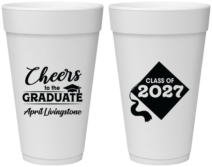 Personalized Graduation 20 oz Foam Cups - Class Of 2027 Tassel Hassel | 130033
