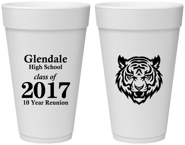 Personalized Class Reunion 20 oz Foam Cups - Class Of 2017 10 Year | 140000