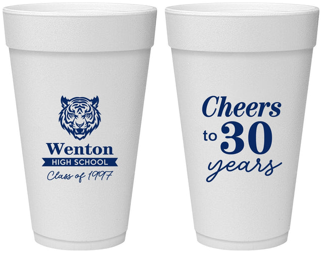 Personalized Class Reunion 20 oz Foam Cups - Class Of 1997 30 Year | 140002