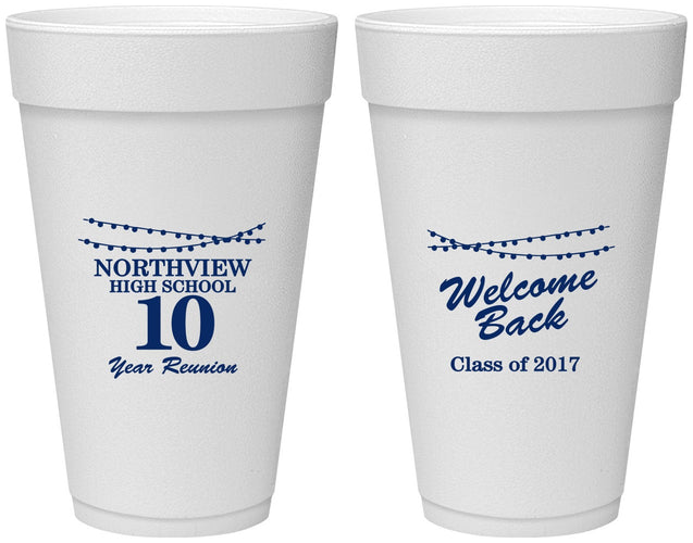 Personalized Class Reunion 20 oz Foam Cups - Class Of 2017 10 Year | 140010