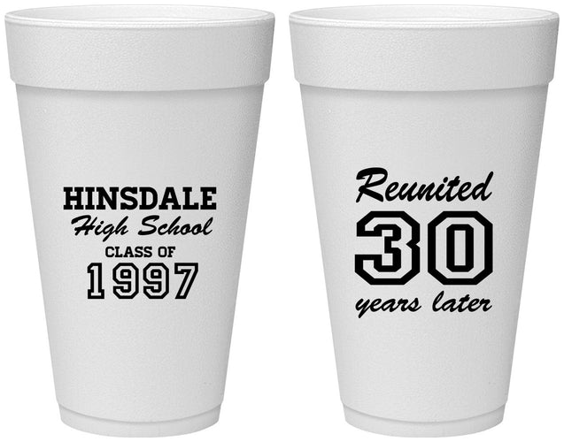 Personalized Class Reunion 20 oz Foam Cups - Class Of 1997 30 Year | 140012