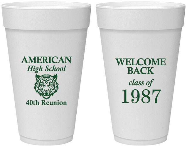 Personalized Class Reunion 20 oz Foam Cups - Class Of 1987 40 Year | 140013