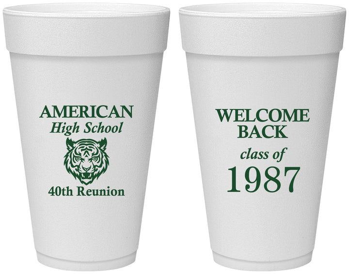 Personalized Class Reunion 20 oz Foam Cups - Class Of 1987 40 Year | 140013