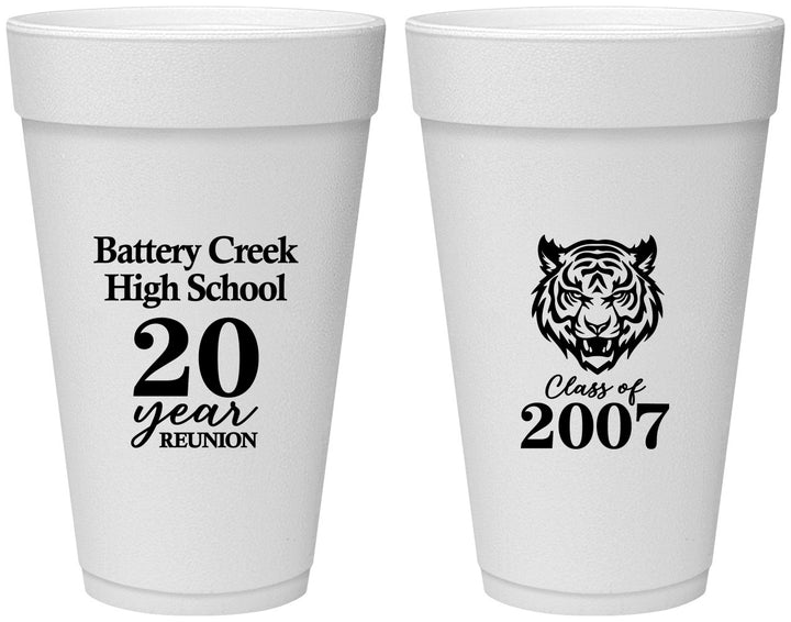 Personalized Class Reunion 20 oz Foam Cups - Class Of 2007 20 Year | 140016