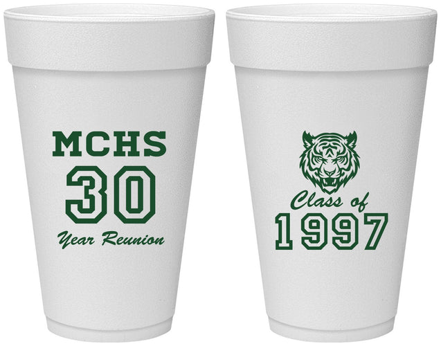 Personalized Class Reunion 20 oz Foam Cups - Class Of 1997 30 Year | 140017