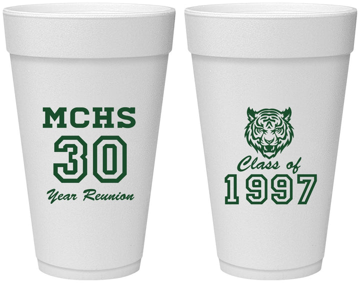 Personalized Class Reunion 20 oz Foam Cups - Class Of 1997 30 Year | 140017