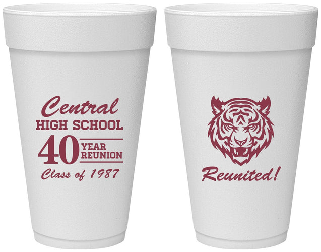 Personalized Class Reunion 20 oz Foam Cups - Class Of 1987 40 Year | 140023
