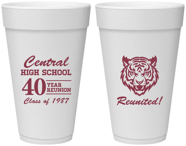 Personalized Class Reunion 20 oz Foam Cups - Class Of 1987 40 Year | 140023