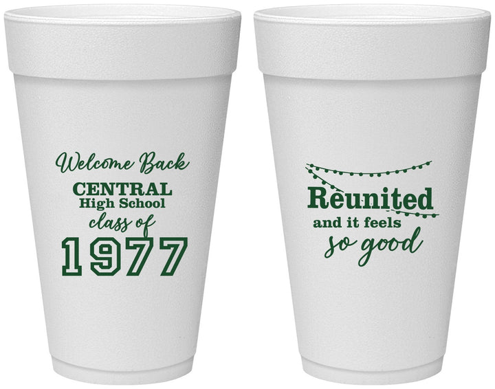 Personalized Class Reunion 20 oz Foam Cups - Class Of 1977 50 Year | 140029