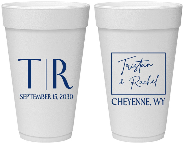 Personalized Wedding 20 oz Foam Cups - Wyoming | 149