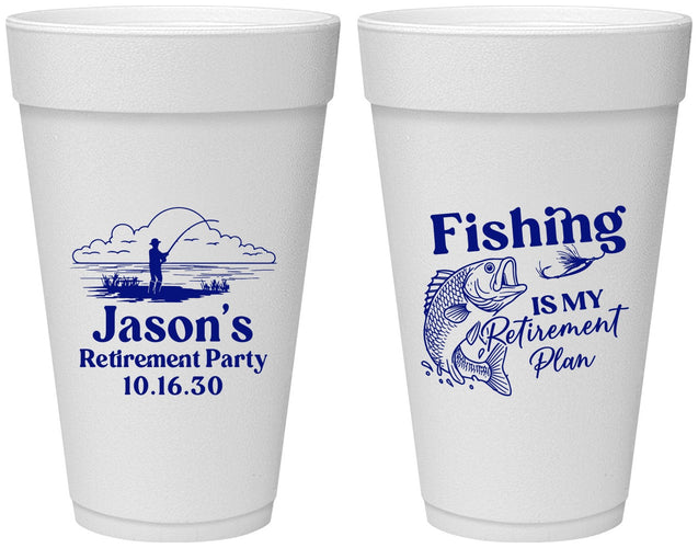 Personalized Retirement 20 oz Foam Cups - Fishing | 150009