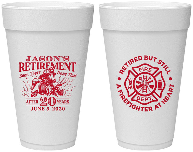 Personalized Retirement 20 oz Foam Cups - Firefighter | 150016