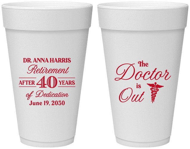 Personalized Retirement 20 oz Foam Cups - Doctor | 150017
