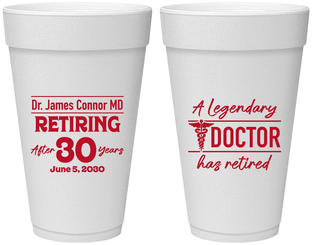 Personalized Retirement 20 oz Foam Cups - Doctor | 150018