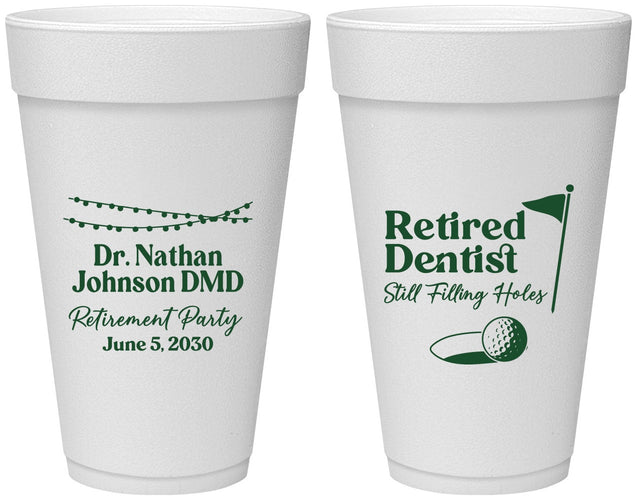 Personalized Retirement 20 oz Foam Cups - Dentist | 150019