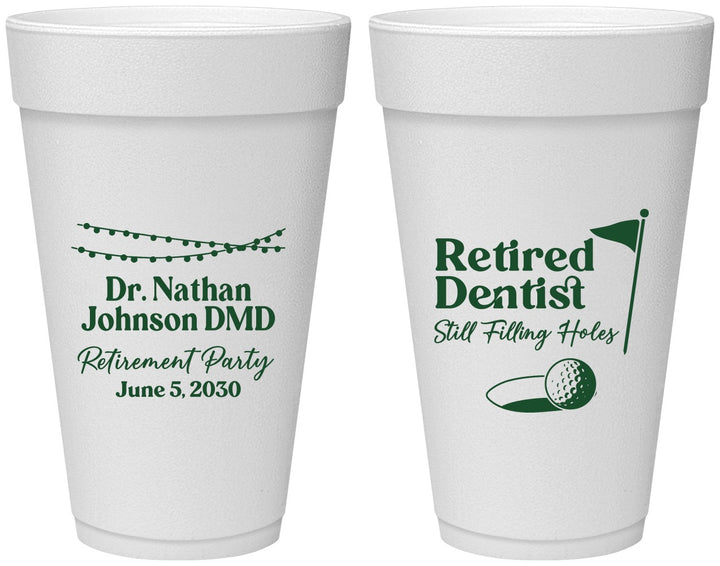 Personalized Retirement 20 oz Foam Cups - Dentist | 150019
