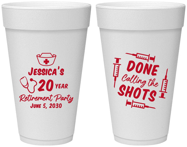 Personalized Retirement 20 oz Foam Cups - Nurse | 150026