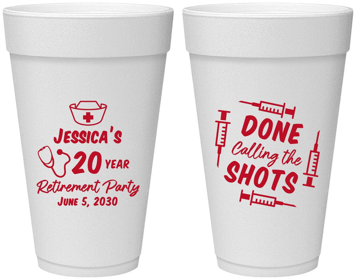 Personalized Retirement 20 oz Foam Cups - Nurse | 150026