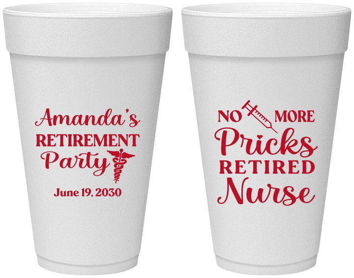 Personalized Retirement 20 oz Foam Cups - Nurse | 150027