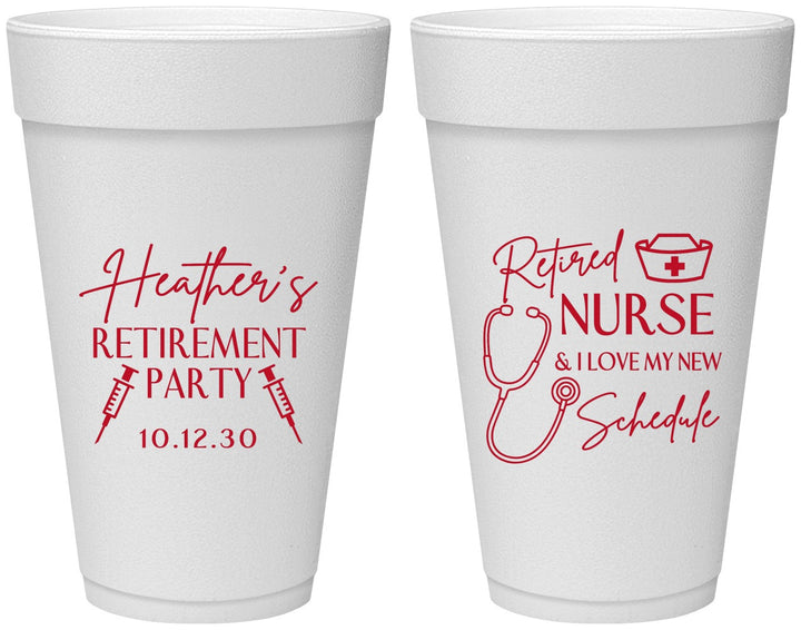 Personalized Retirement 20 oz Foam Cups - Nurse | 150028