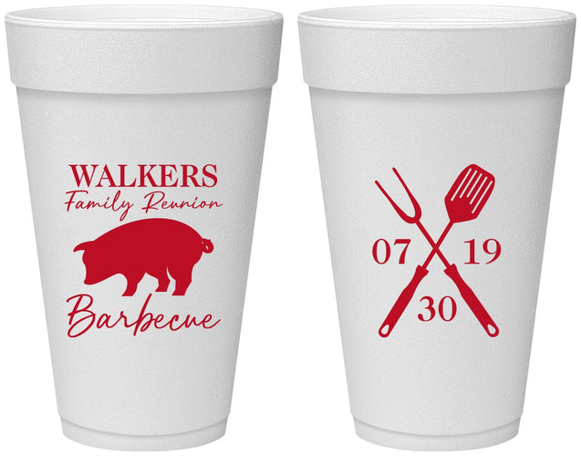 Personalized Family Reunion 20 oz Foam Cups - Bbq Barbeque | 160003