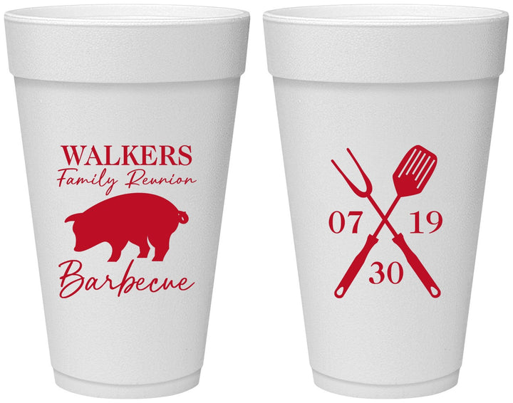Personalized Family Reunion 20 oz Foam Cups - Bbq Barbeque | 160003