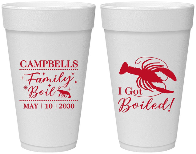 Personalized Family Reunion 20 oz Foam Cups - Crawfish Boil | 160008