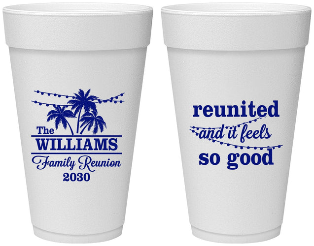 Personalized Family Reunion 20 oz Foam Cups - Beach Reunited | 160010