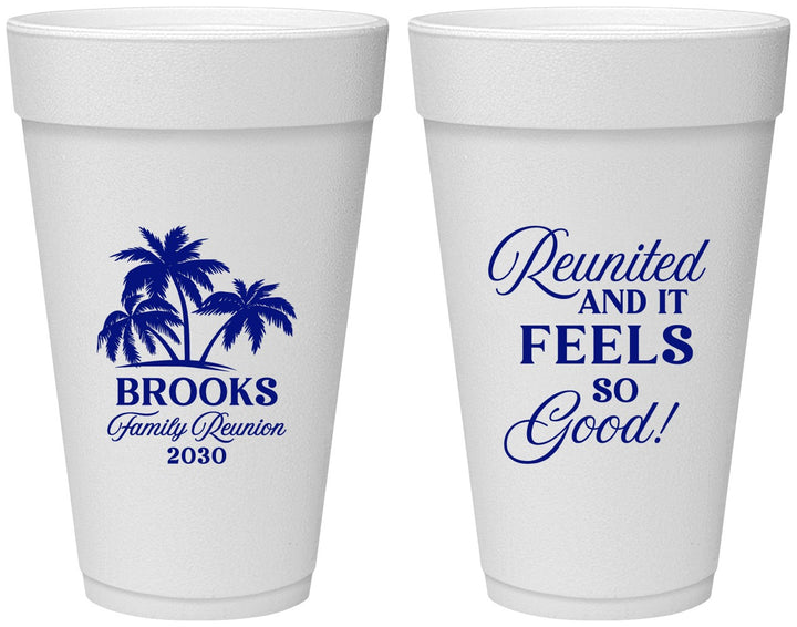 Personalized Family Reunion 20 oz Foam Cups - Beach Reunited | 160017