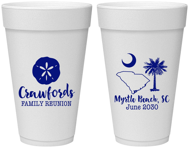 Personalized Family Reunion 20 oz Foam Cups - South Carolina | 160018