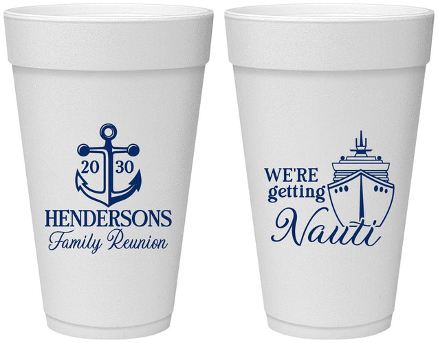 Personalized Family Reunion 20 oz Foam Cups - Cruise Nautical | 160021