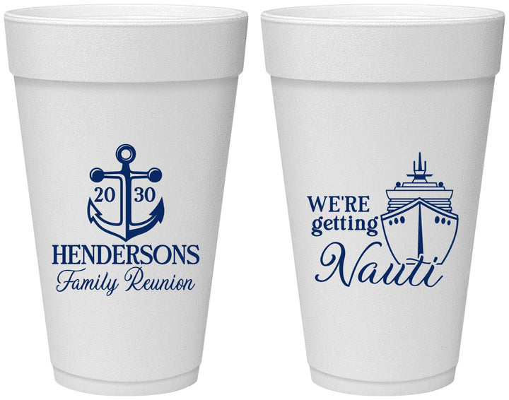Personalized Family Reunion 20 oz Foam Cups - Cruise Nautical | 160021