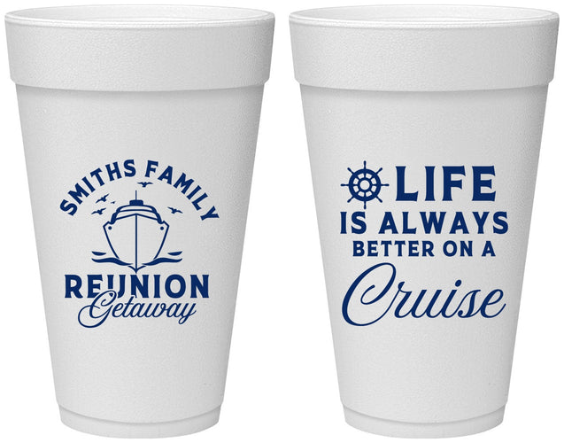 Personalized Family Reunion 20 oz Foam Cups - Cruise Nautical | 160022
