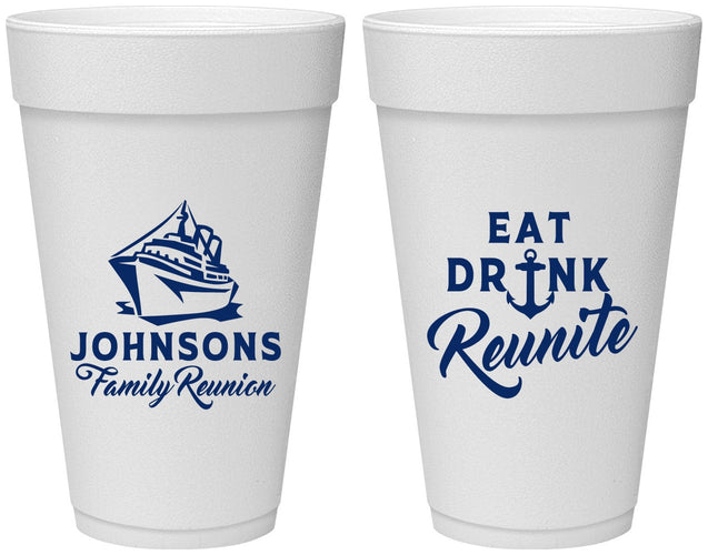 Personalized Family Reunion 20 oz Foam Cups - Cruise Nautical | 160023